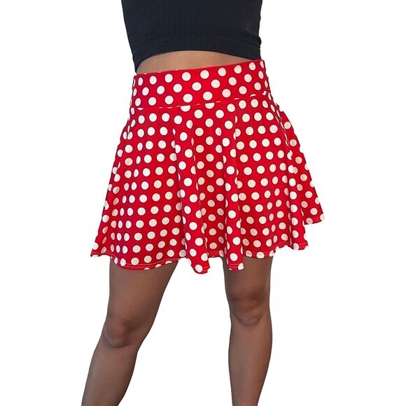 Urban Coco Dresses & Skirts - Urban CoCo Red & White Polka Dot Flared Disney Inspired Skater Skirt XL